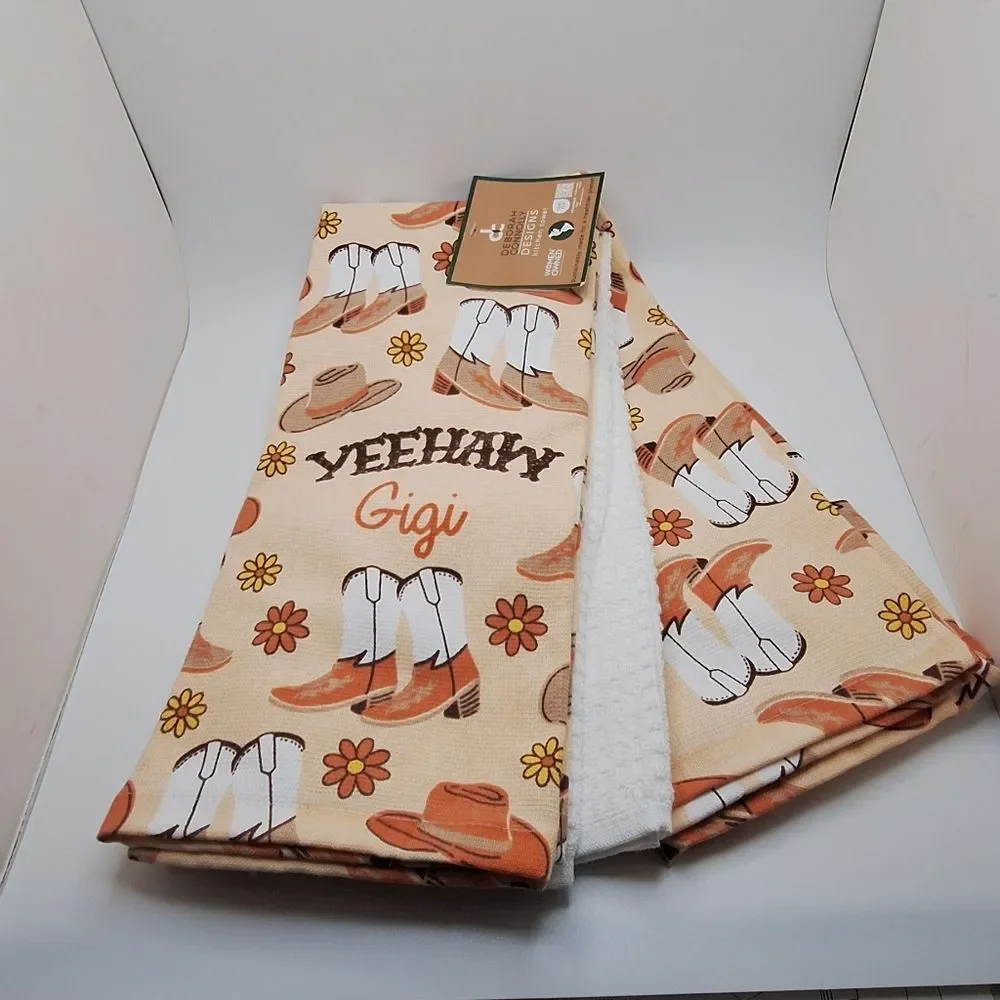 YEEHAW Gigi western Boot and Hat Kitchen Towels